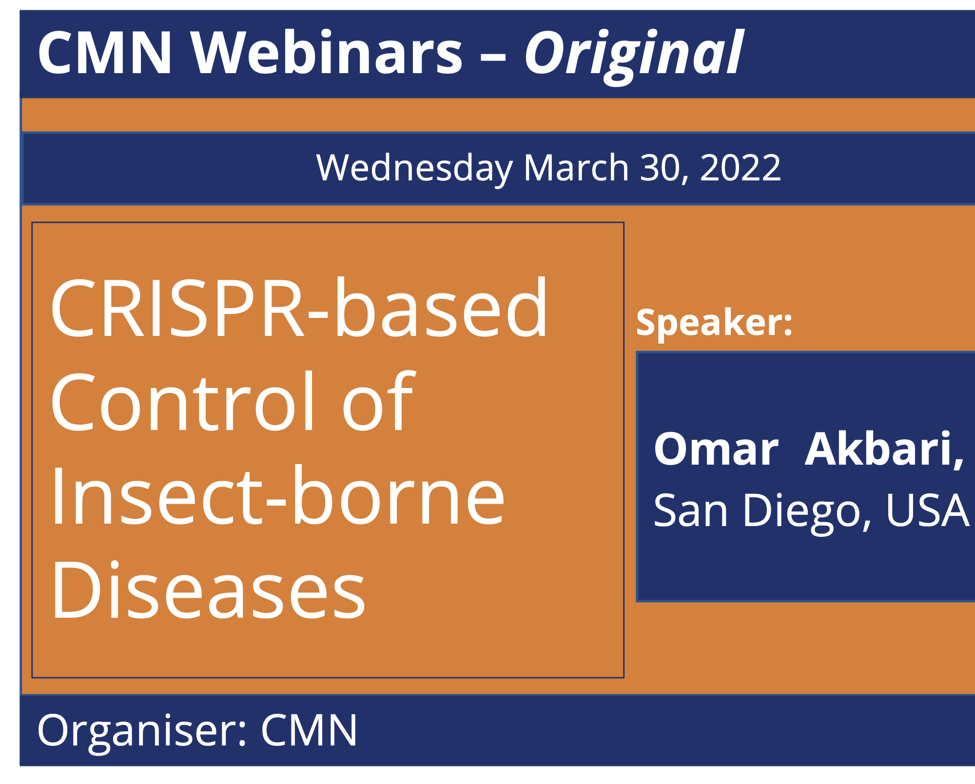 CMN Webinar - CRISPR-based control of insect-borne diseases