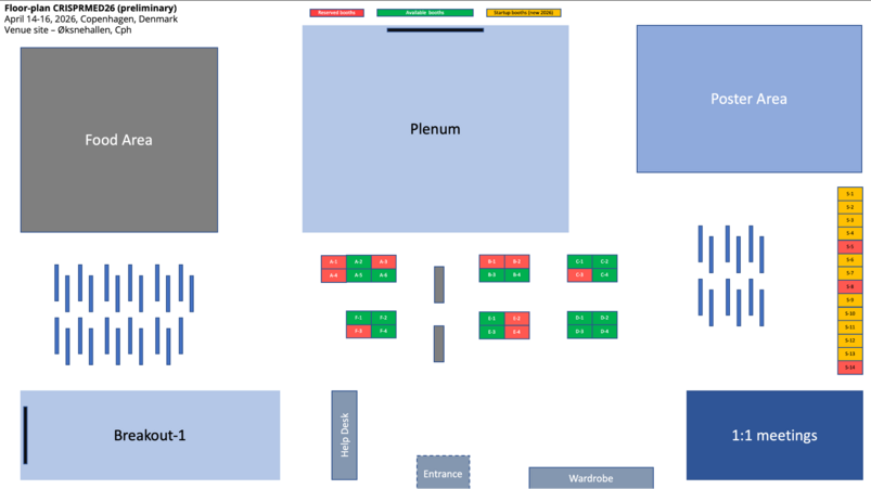 CRISPRMED26 Floor Plan (preliminary - available booth slots)