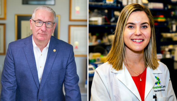 Left: Eric Kmiec Ph.D., executive director and chief scientific officer at ChristianaCare Gene...